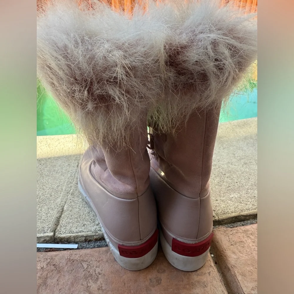 Sorel Taupe Fur-Trimmed Winter Boots